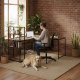 ModernHome L-Shaped Corner Desk with 4 Shelves Industrial Computer Desk, distressed walnut