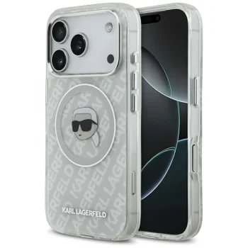 Чехол Karl Lagerfeld для iPhone 17 Pro IML Karl Head Logo MagSafe, серый