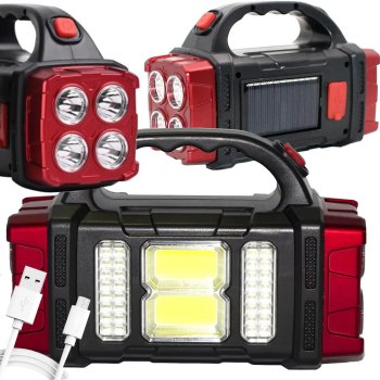 Saules lukturītis pārnēsājams uzlādējams LED kolba powerbank prožektors | Solar flashlight portable rechargeable...