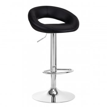 Grozāms eko ādas bāra krēsls ar regulējamo augstumu QS-B10, Melns | Swivel Adjustable Height Bar Counter Stool...