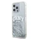 DKNY iPhone 15 Pro vāciņš Liquid Glitters Arch Logo, balts