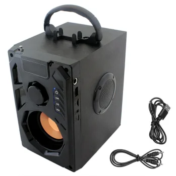Портативная Bluetooth колонка с FM-радио, USB, microSD, черная