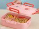 Bento Lunch Box with 3 Compartments and Utensils for Work and School, Pink