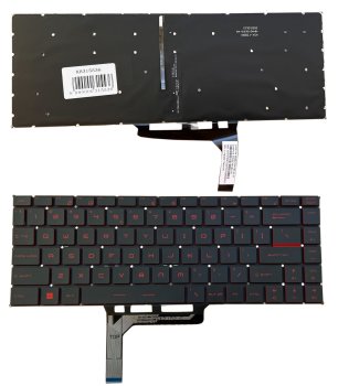MSI GF63 / GS65 / PS63 klaviatūra ar sarkanu apgaismojumu (US), melna
