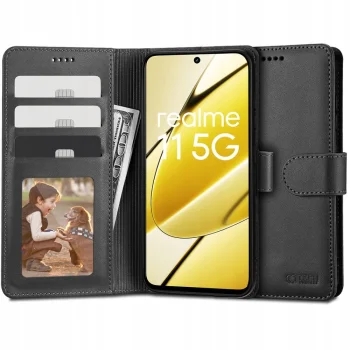Realme 11 5G Tech-Protect Wallet Book Case Cover, Black | Чехол для Телефона Кабура Книжка