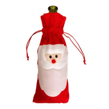Christmas Santa Claus Wine Bottle Cover DA306C, Red