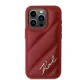 Karl Lagerfeld iPhone 15 Pro vāciņš Diagonal Quilted Script, sarkans
