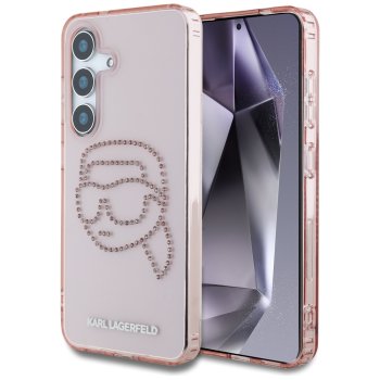 Чехол Karl Lagerfeld Rhinestones K. Head Logo для Samsung Galaxy S25 розовый