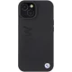 BMW iPhone 15 vāciņš Leather Hot Stamp, melns