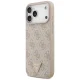 Guess iPhone 17 Pro Max vāciņš Leather 4G Triangle Strass MagSafe, rozā