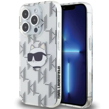 Чехол Karl Lagerfeld для iPhone 15 Pro IML Choupette Head & Monogram, прозрачный