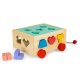 Деревянная каталка-сортер с кубиками для детей ECOTOYS