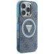 Guess IML Metal Glitter 4G Circle Triangle MagSafe Phone Case Cover iPhone 16 Pro Max - Blue