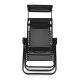 MultiGarden ZRL009-R BLACK Garden and Beach Sun Lounger with Canopy, Black