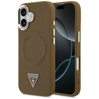 Чехол Guess Triangle Logo MagSafe для iPhone 17 — коричневый