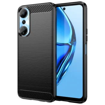 Vāciņš telefonam Infinix Hot 20 Carbon Case, elastīgs TPU, melns