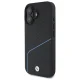 BMW iPhone 16 vāciņš Sign Leather Textured And Line MagSafe, melns