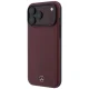 Mercedes Leather Semi Wrap Iconic Line MagSafe vāciņš priekš iPhone 18 Pro / 17 Pro, bordo