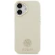 Guess iPhone 17 vāciņš Grained Strass Logo MagSafe, bēšs