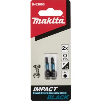 Makita Impact Black T15 skrūvgrieža uzgaļi 25 mm, 2 gab. (B-63666)