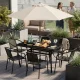 Садовый стол MultiGarden 140x80 см, закаленное стекло, черный