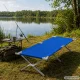 Folding Camping Bed, Outdoor Camp Cot, Blue