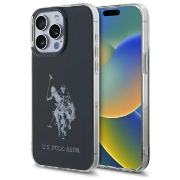 US Polo USHCP15XTPUHRBK iPhone 15 Pro Max 6,7\" melns/pelēks Spīdīgs liels logotips | 6.7\" black/black Shiny Big...