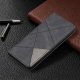 Huawei P50 Geometric Pattern Leather Stand Case Cover - Black | Vāks Maciņš Maks Grāmatiņa Apvalks