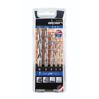 Alpen TSS 5 LL mūra un akmens urbju komplekts, 4–10 mm, 5 gab.