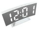 Digital LED Alarm Clock with Temperature Display and Mirror Surface, USB Powered, White