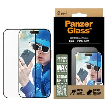 PanzerGlass ekrāna aizsargstikls Alumīnija aizsargvāciņš iPhone 16 Pro 6,3" Ultra-Wide Fit 2850 | Screen...