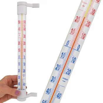 Outdoor Window Thermometer, Wall-Mounted, White