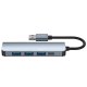 HUB Tech-Protect V0 5в1 USB-A - USB-A 3.0 / 3x USB-A 2.0 / USB-C - серый