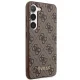 Чехол Guess 4G Metal Gold Logo для Samsung Galaxy S23, коричневый