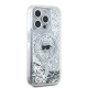 Karl Lagerfeld iPhone 15 Pro Max vāciņš Liquid Glitter Karl Head MagSafe, caurspīdīgs