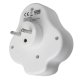 Maclean sadalītājs ar 2 rozetēm, slēdzi un USB A/C 2.4A, balts