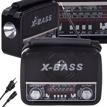 Portable Retro Kitchen Radio AM FM SW with MP3 USB AUX, black