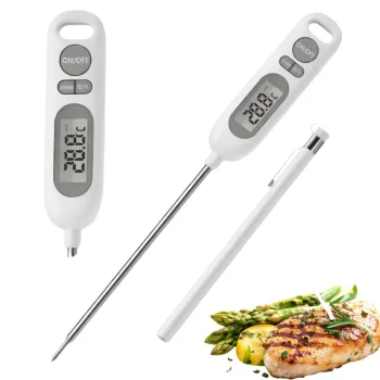 Цифровой кухонный термометр для мяса с LCD дисплеем, белый