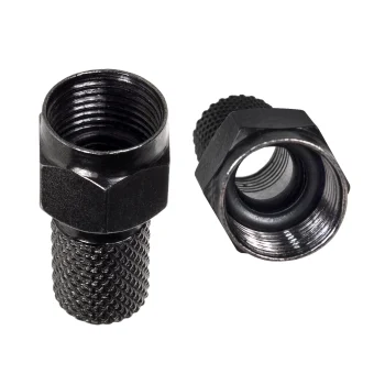 Maclean MCTV-903 F spraudnis RG6 un RG5.9 kabelim, 6.8 mm, niķelēts ar blīvi, melns