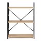 Modernhome CWJ602480LG Wild Oak koka plaukts ar metāla rāmi, 3 plaukti, Loft stils
