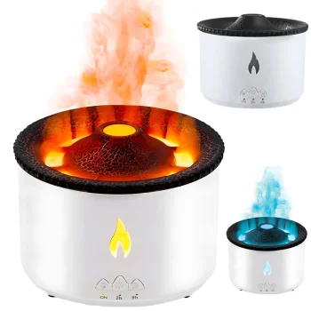 Gaisa mitrinātājs un aromadifuzors ar RGB LED vulkāna efektu