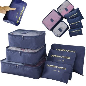 Packing Cubes for Suitcases Travel Organizers Set of 6, Navy Blue