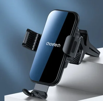 Choetech T201-F Car Phone Holder with Wireless Charger foe Air Vent 15W, Black | Автоматический...