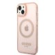 Guess чехол для iPhone 14 Plus Gold Outline MagSafe Розовое золото