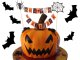 Halloween kūku un kēksiņu dekorācija, papīra virtene ar kociņiem