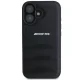 Mercedes-Benz iPhone 16 Case AMG Leather Debossed Lines, Black