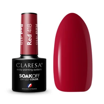 Claresa RED 418 hibrīda nagu laka, 5 g