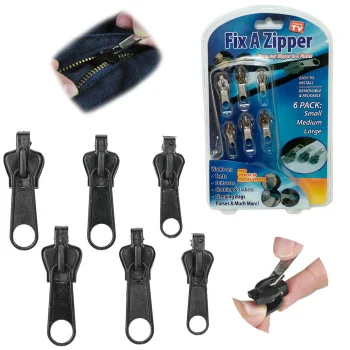Rāvējslēdzēju remonta komplekts Fix a Zipper, 6 gab., brūns