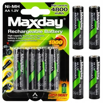 Аккумуляторы AA R6 Ni-MH 1.2V 4800 мАч, 4 шт.