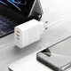 Dudao A5HEU 3xUSB-A 1xUSB-C PD 20W QC3.0 18W+ 2x12W sienas lādētājs – balts